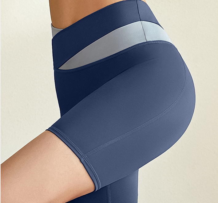 Block High-Waist Yoga Shorts - Premium Compression Activewear