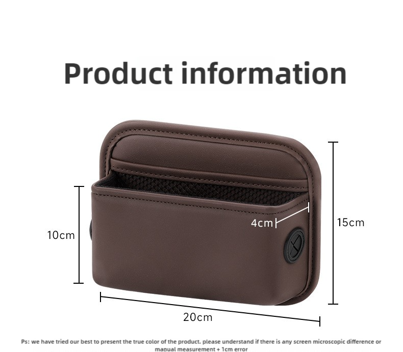 Beige PU Leather Car Storage Organizer with Dual Charging Holes and Inner Mesh Pocket, Multi-functional Door Handle Hanging Bag for Phones and Accessories, Lightweight and Durable