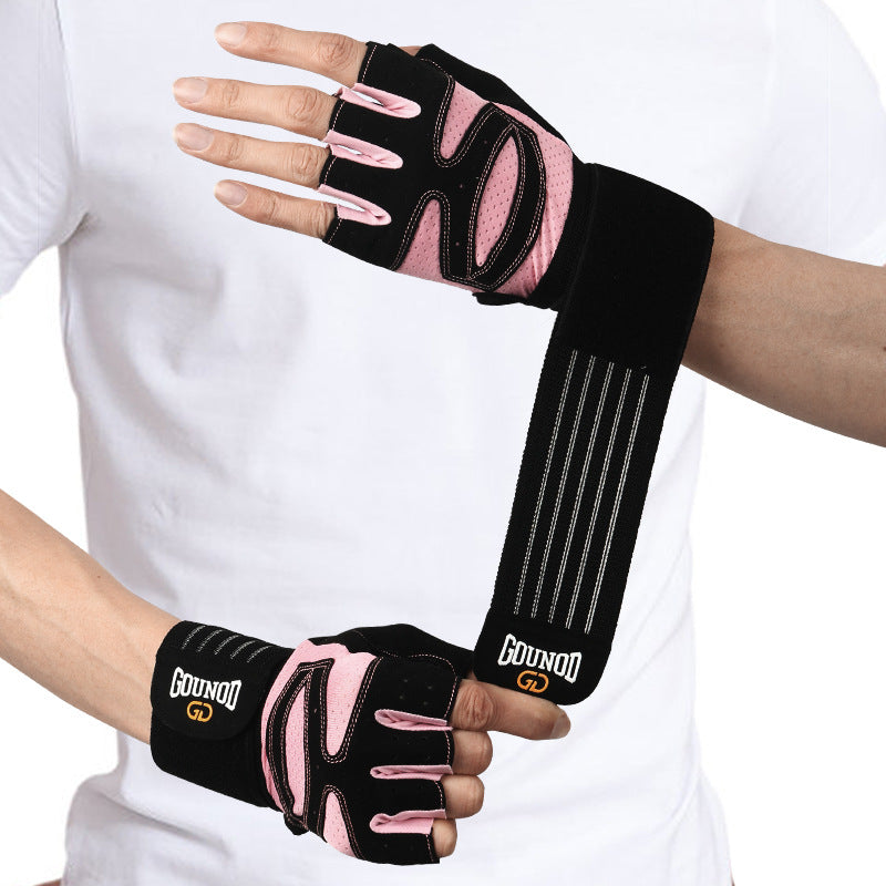 Size S Black And Pink Breathable Anti-Slip Gym Gloves for Workout and Weightlifting - Durable, Adjustable Fitness Gloves for Men and Women