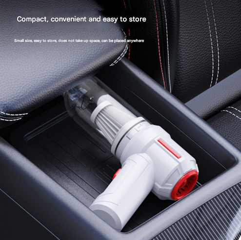 3-in-1 Car Vacuum Cleaner with Blowing, Suction, and Dust Extraction - 2 x 2000mAh Rechargeable Batteries, Includes Floor Brush and Car Charger