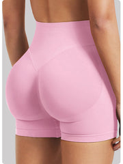 Black High-Waisted Yoga Shorts for Women, Butt-Lifting Fitness Running Shorts, Sports Leggings for Workout, Size M
