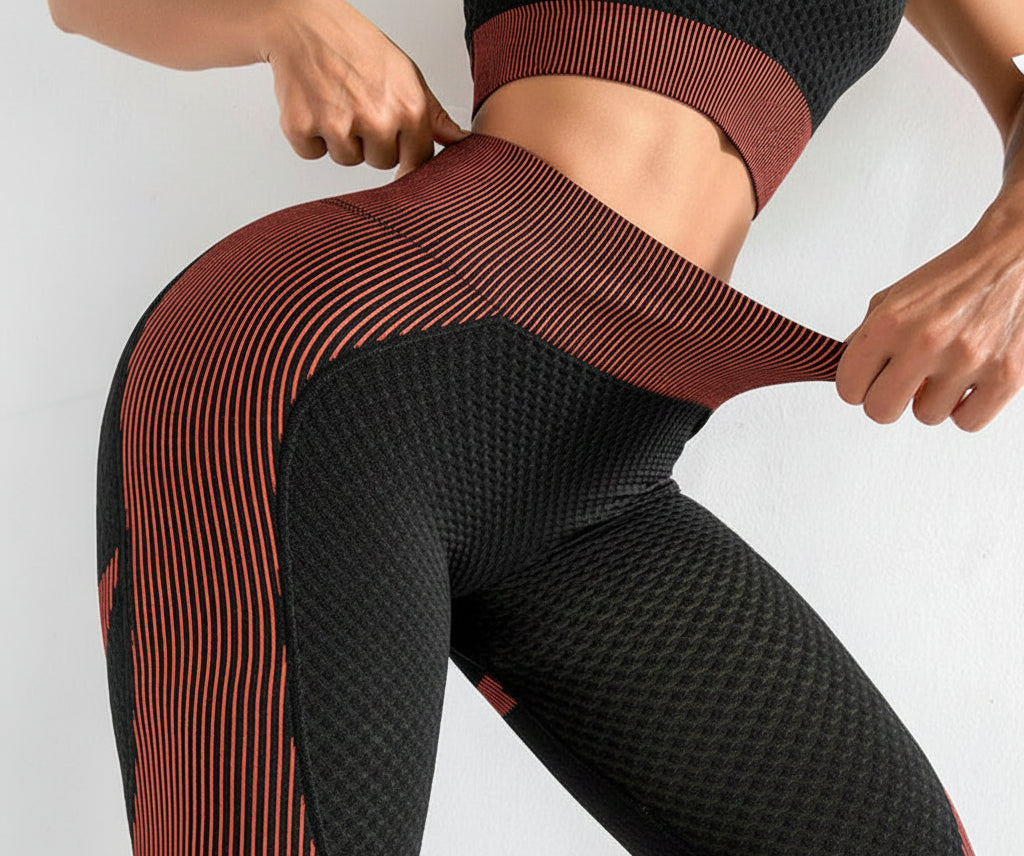 OFC Women's High Waist Yoga Set - 3-Piece Sports Bra, Long Sleeve & Leggings