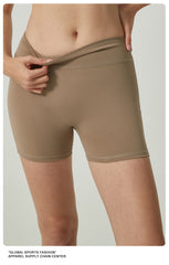 Grey High-Waisted Yoga Shorts with Pockets for Women - Butt-Lifting, Breathable, and Comfortable Activewear S