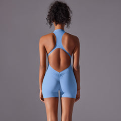 Size S Light Blue High-Impact Seamless Bodysuit - Nude Feel Yoga & Fitness Romper