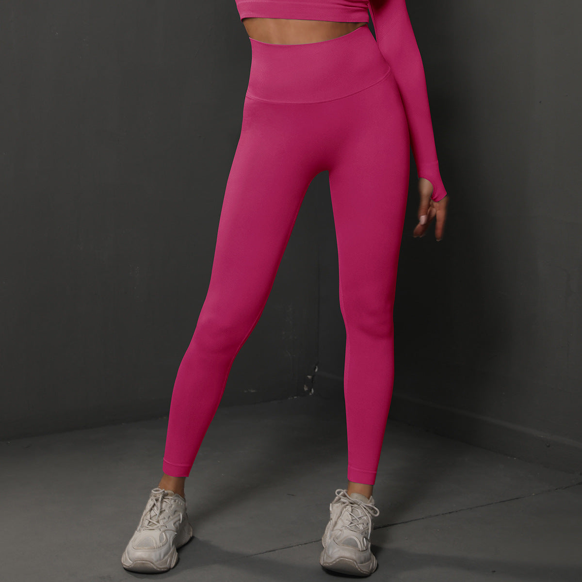 Size M Rose Red Seamless High-Waisted Yoga Pants for Women - Lift Workout Leggings for Running, Gym, and Fitness