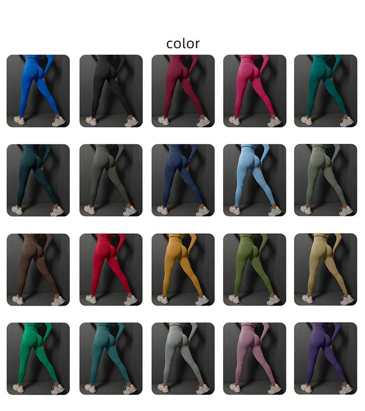 Size L Emerald Green Seamless High-Waisted Yoga Pants for Women - Lift Workout Leggings for Running, Gym, and Fitness