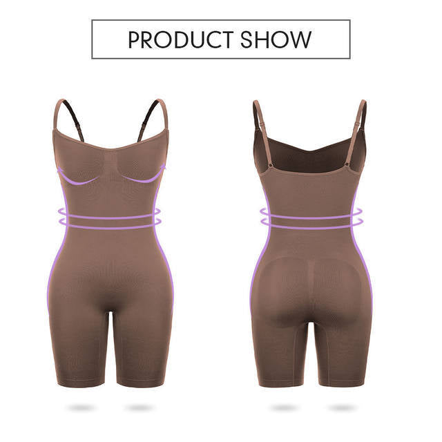 Seamless Full Body Shaper for Women - Tummy Control Bodysuit with Butt Lifter & Thigh Slimmer
