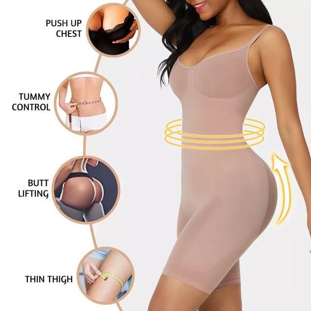 Seamless Full Body Shaper for Women - Tummy Control Bodysuit with Butt Lifter & Thigh Slimmer