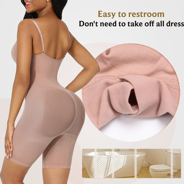 Seamless Full Body Shaper for Women - Tummy Control Bodysuit with Butt Lifter & Thigh Slimmer