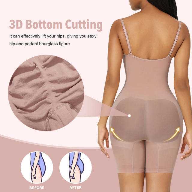 Seamless Full Body Shaper for Women - Tummy Control Bodysuit with Butt Lifter & Thigh Slimmer