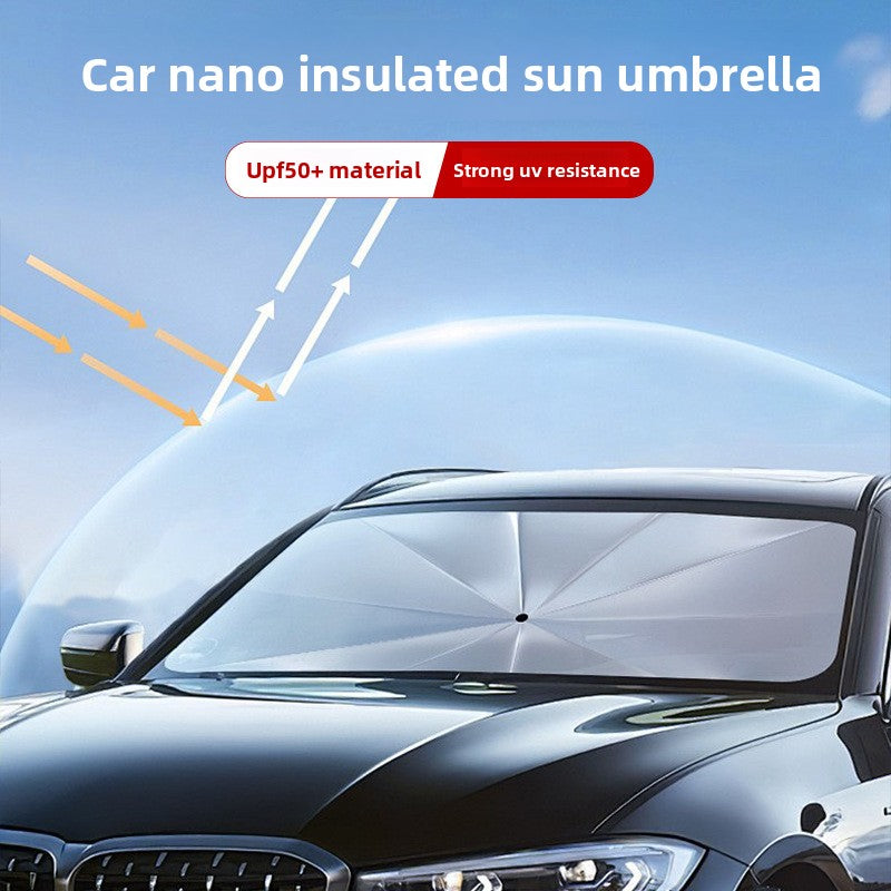 Large size Foldable Car Windshield Sun Shade Umbrella - Ultimate UV & Heat Blocker for Interior Protection