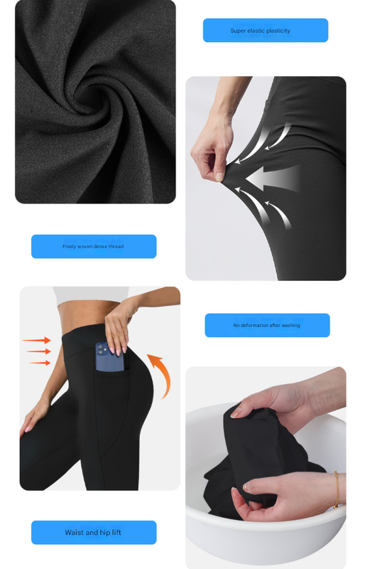 Size M Grey Women's Mid Waist Plush Leggings with Pockets - Autumn and Winter Leggings with Pockets