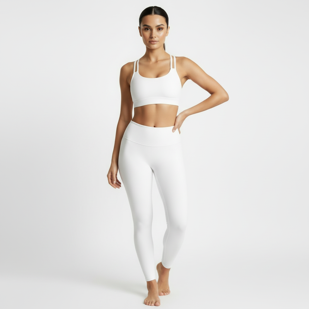 S Size White Elegant Sexy Criss-Cross Back Sports Bra for Women - High Support & Anti-Shock, Wire-Free Yoga Crop Top with X-Shape Fine Strap