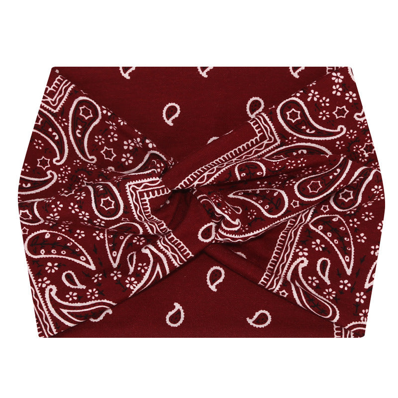 5-PCS Cashew nuts are red Women's Extra Wide Turban Headband - Elastic Yoga & Sports Hair Wrap