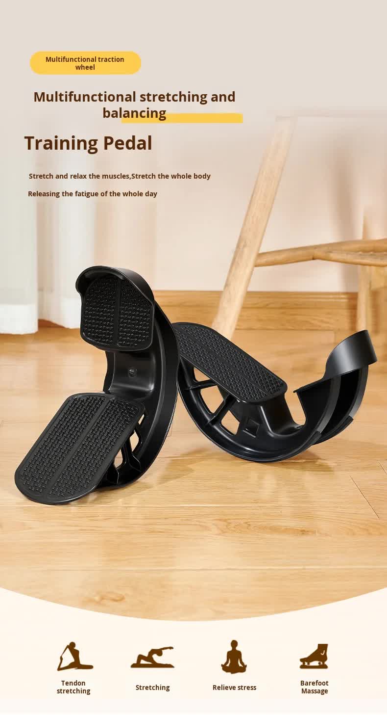 2 PCS Foot Rocker Calf Stretcher - Ankle & Lower Leg Stretching Board for Plantar Fasciitis & Achilles Relief - Anti-Slip Balance Wedge for Home & Office - Heavy Duty Black