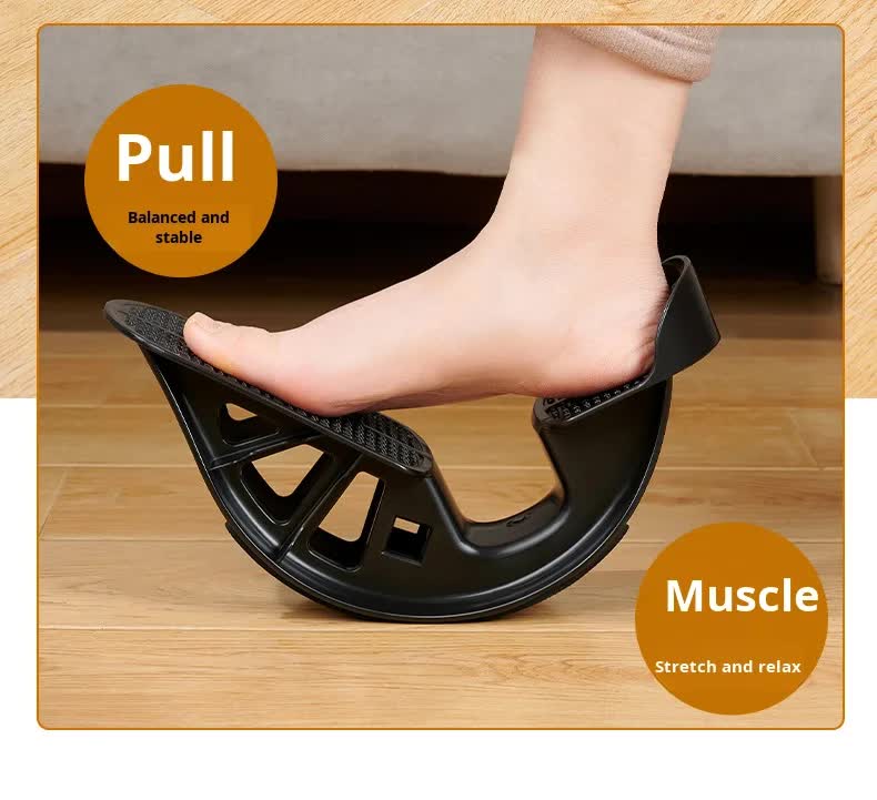 2 PCS Foot Rocker Calf Stretcher - Ankle & Lower Leg Stretching Board for Plantar Fasciitis & Achilles Relief - Anti-Slip Balance Wedge for Home & Office - Heavy Duty Black