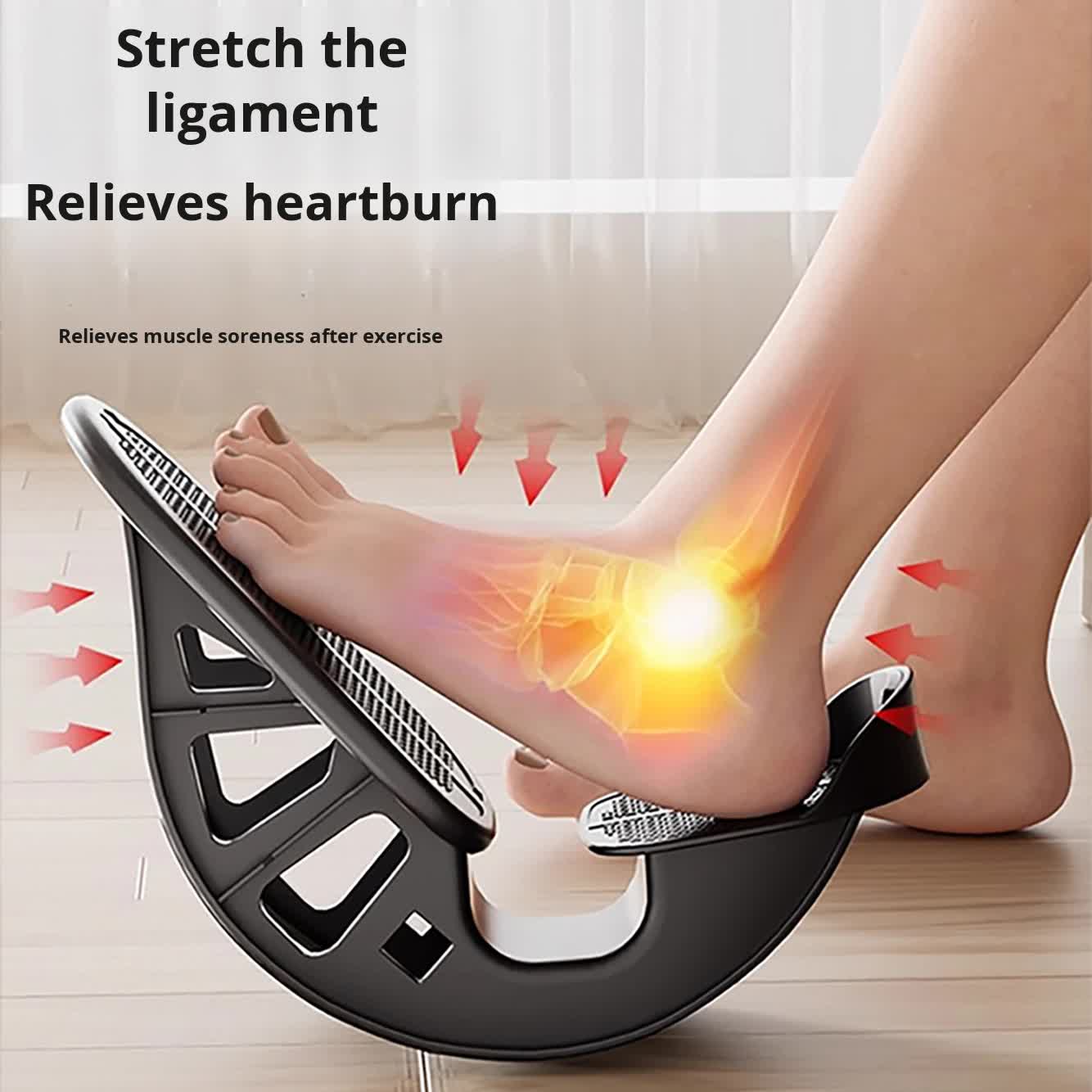 2 PCS Foot Rocker Calf Stretcher - Ankle & Lower Leg Stretching Board for Plantar Fasciitis & Achilles Relief - Anti-Slip Balance Wedge for Home & Office - Heavy Duty Black
