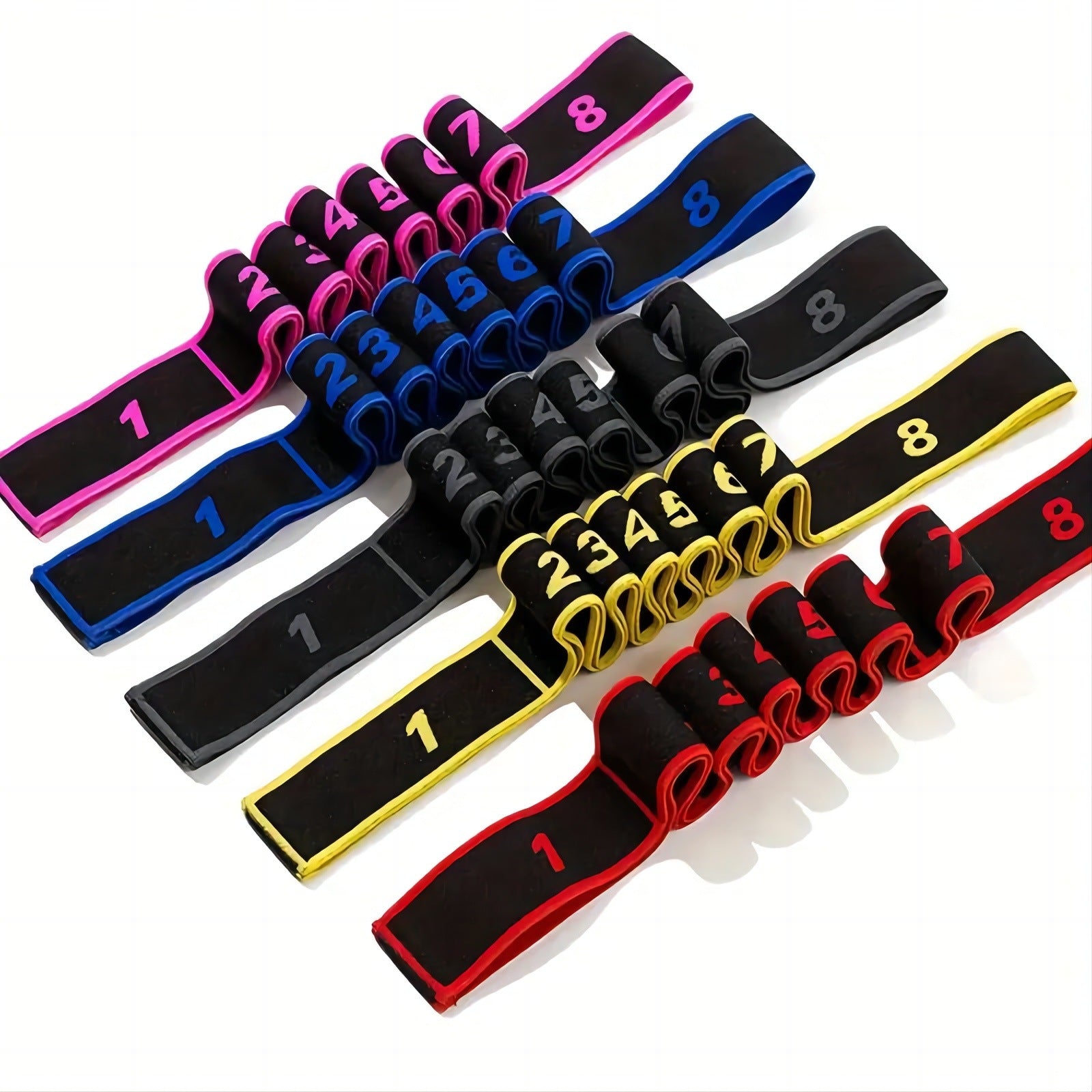 Blue 3 Pack Multi-Loop Yoga Stretching Strap with Numbered Sections 90cm Elastic Resistance Band for Dance Pilates Body Sculpting Australian Fitness Gear