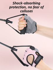 Pink Heavy-Duty Unisex Gym Training Gloves with Integrated Wrist Support - Breathable Anti-Callus and Anti-Slip Weightlifting & Pull-Up Guards (Size M)