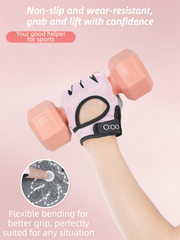 Pink Heavy-Duty Unisex Gym Training Gloves with Integrated Wrist Support - Breathable Anti-Callus and Anti-Slip Weightlifting & Pull-Up Guards (Size M)