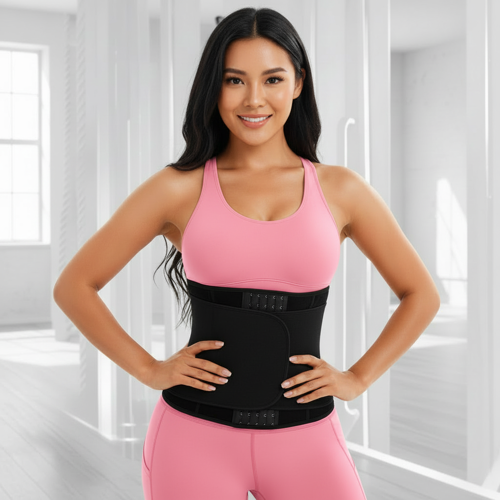 Silver Ion Sauna Waist Trainer for Women - 2-in-1 Zipper & Hook Sweat-Wicking Sports Girdle, Postpartum Fitness Shapewear