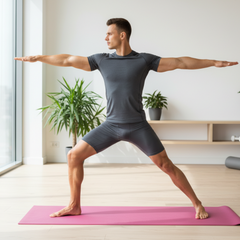 Powertrain Dual Layer 6mm Yoga Mat | Pink | Non-slip Surface And Carry Strap For Ultimate Comfort And Portability