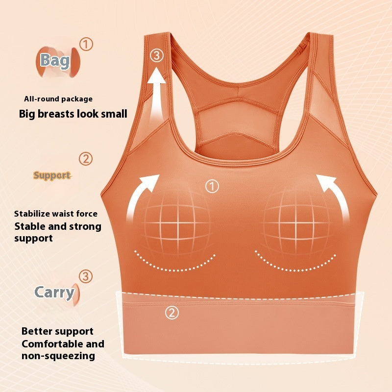Premium Plus Size Mesh Yoga Top - Breathable Sports Bra