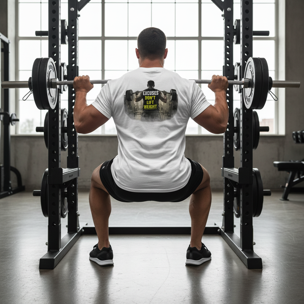 OFC Men's Premium Gym T-Shirt - Excuses Don't Lift Weight Motivational Tee