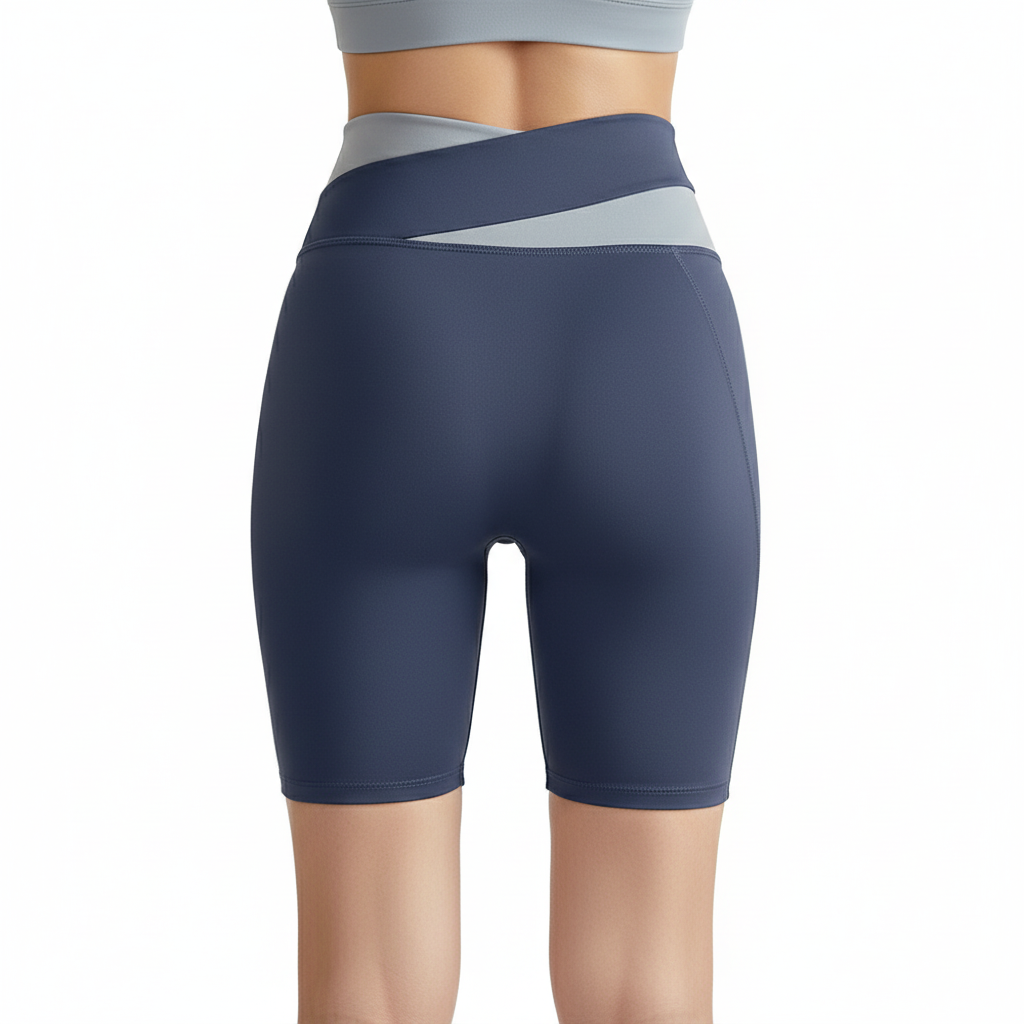Block High-Waist Yoga Shorts - Premium Compression Activewear