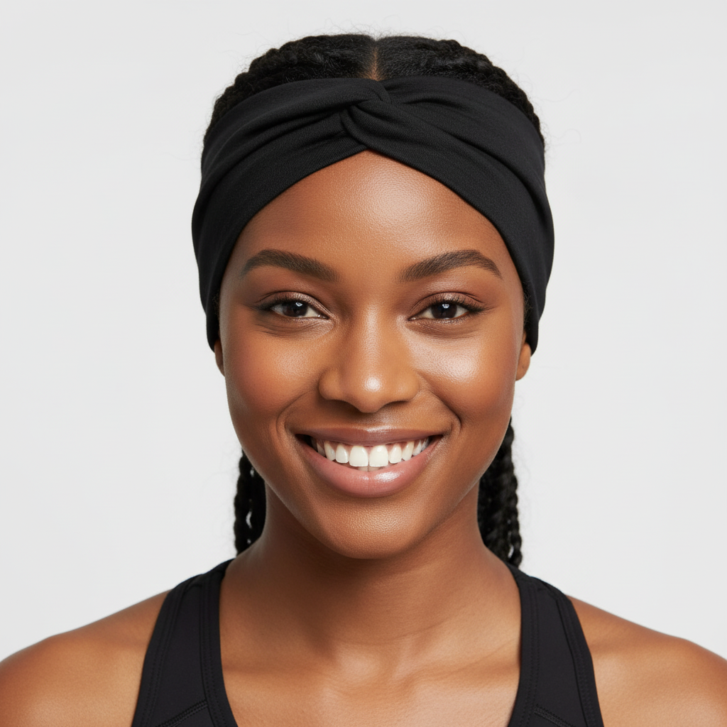 Wide Turban Headband 5-Pack - Elastic Yoga & Sports Hair Wrap for Women