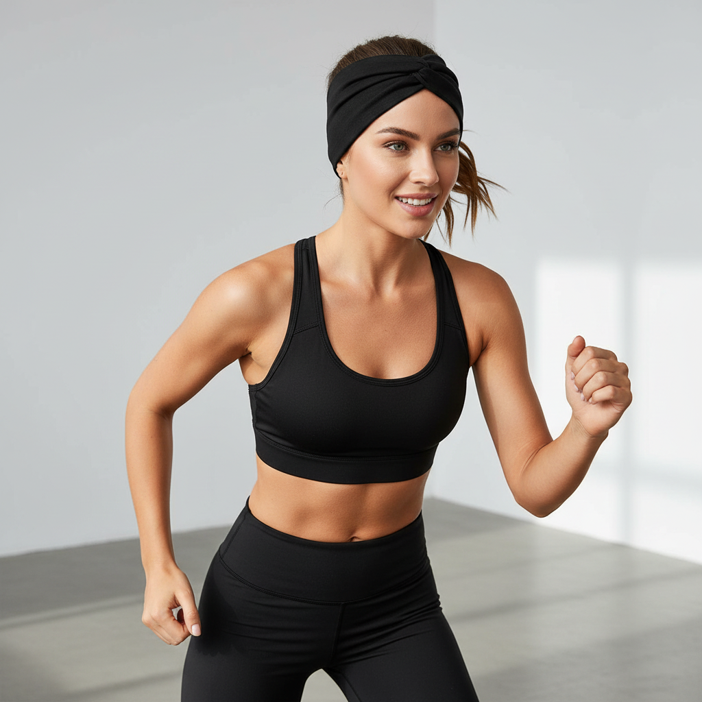 Wide Turban Headband 5-Pack - Elastic Yoga & Sports Hair Wrap for Women