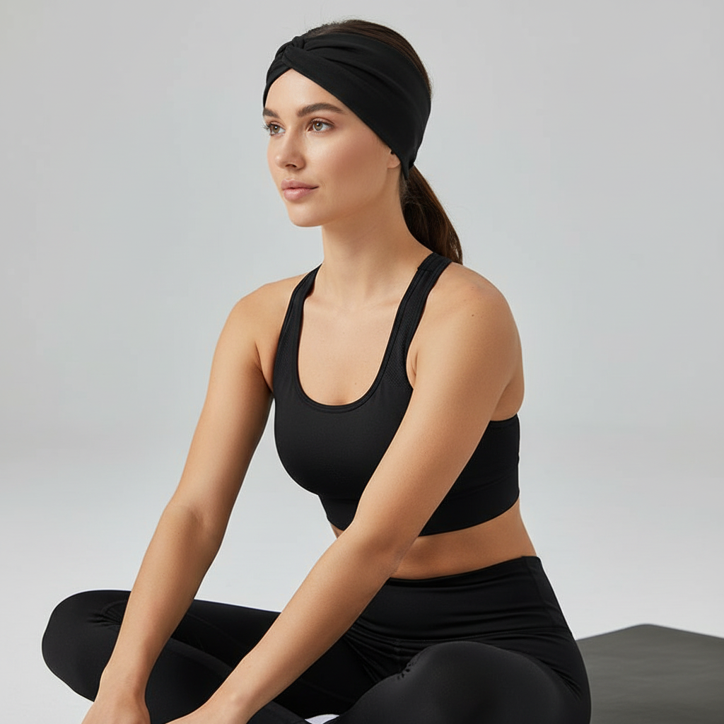 Wide Turban Headband 5-Pack - Elastic Yoga & Sports Hair Wrap for Women