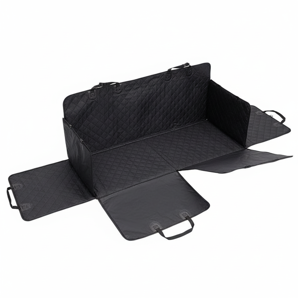 Dog Car Seat Cover, Waterproof Back Seat Protector with Side Flaps, Non‑Slip Scratchproof Hammock for Cars, Trucks & SUVs