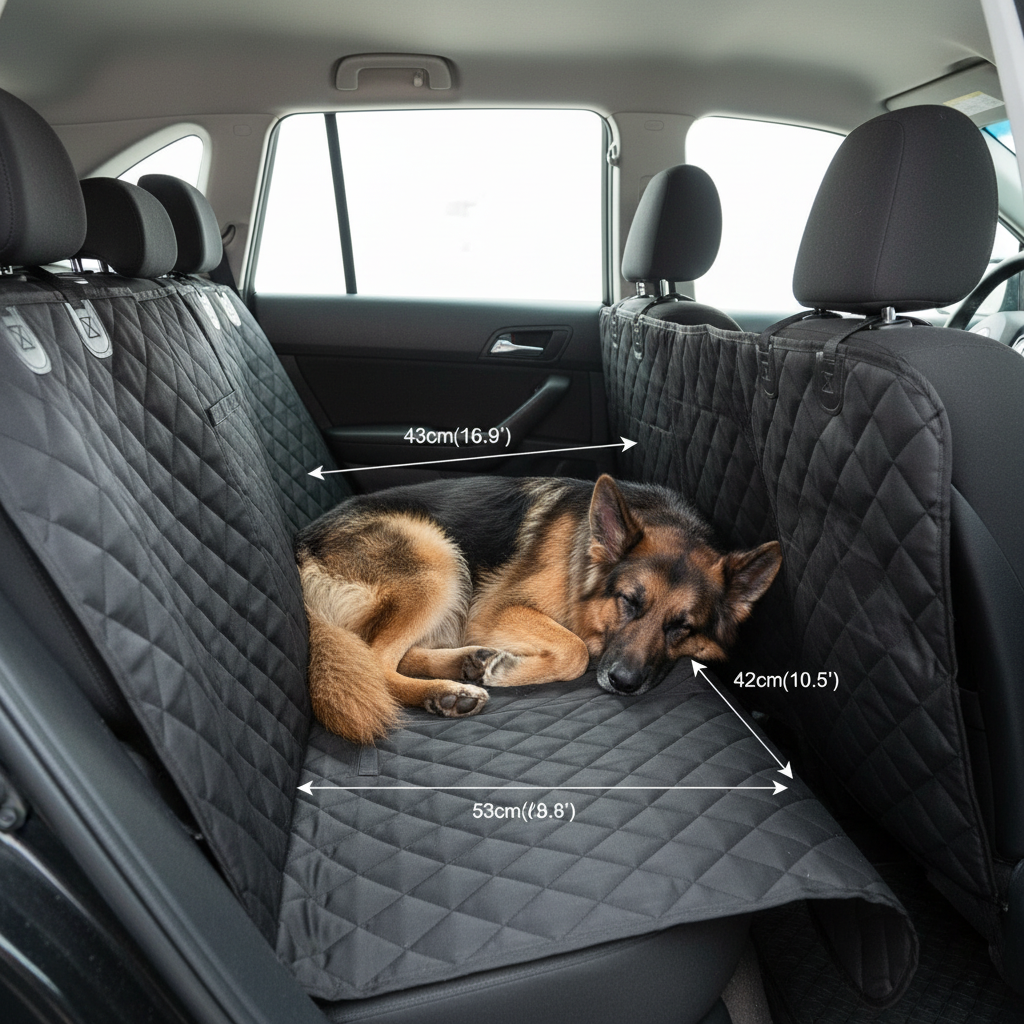 Dog Car Seat Cover, Waterproof Back Seat Protector with Side Flaps, Non‑Slip Scratchproof Hammock for Cars, Trucks & SUVs