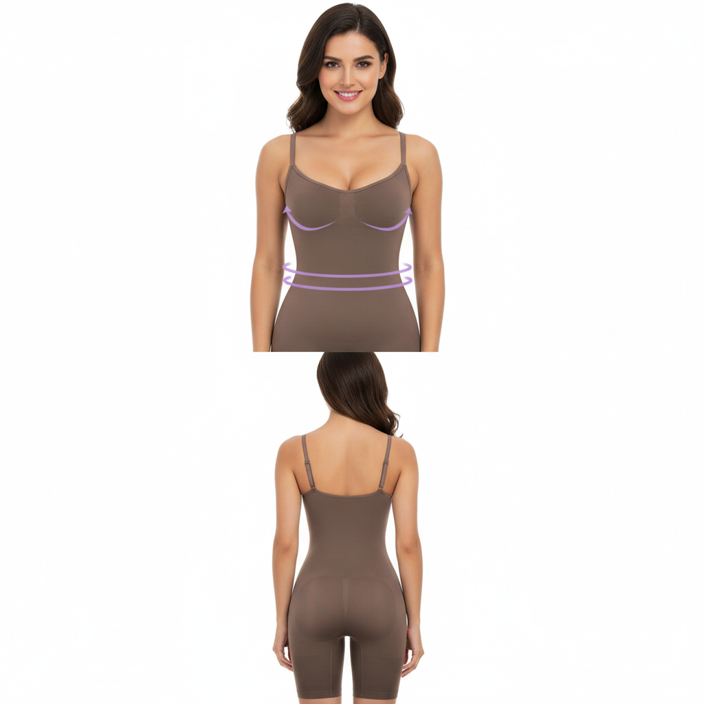 Seamless Full Body Shaper for Women - Tummy Control Bodysuit with Butt Lifter & Thigh Slimmer