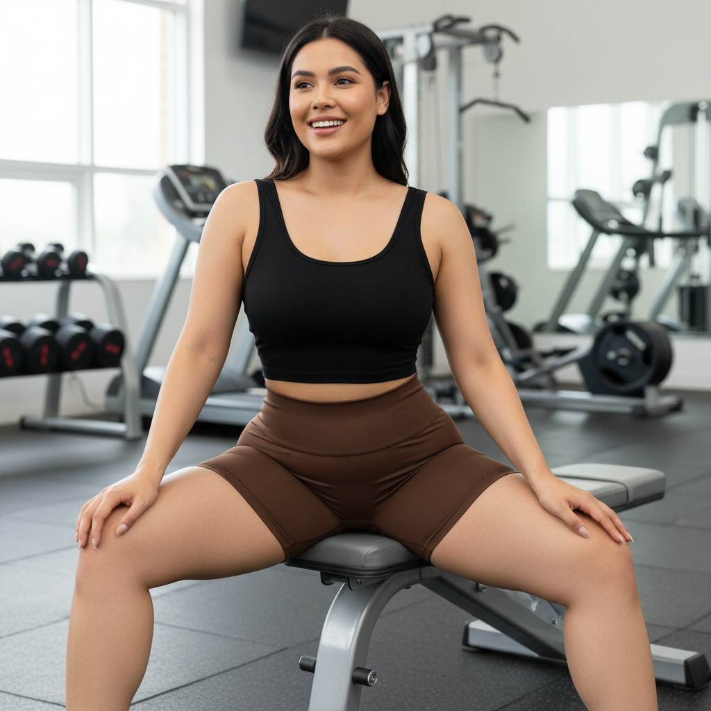 Scrunch Butt Yoga Shorts - High-Waisted V-Back Seamless Gym Shorts