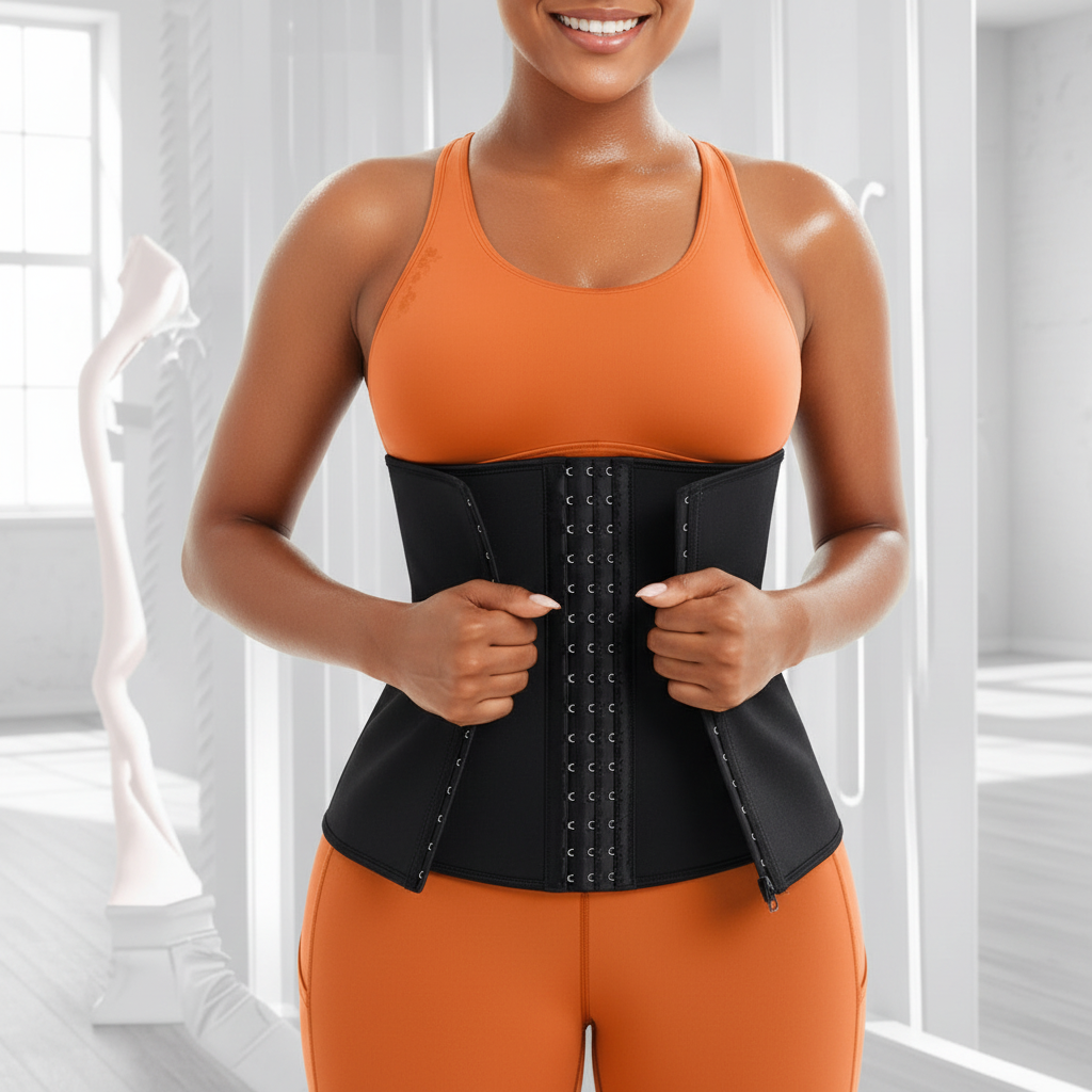 Silver Ion Sauna Waist Trainer for Women - 2-in-1 Zipper & Hook Sweat-Wicking Sports Girdle, Postpartum Fitness Shapewear