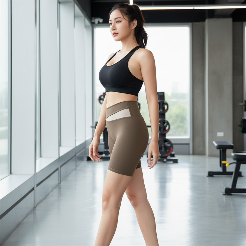 Block High-Waist Yoga Shorts - Premium Compression Activewear