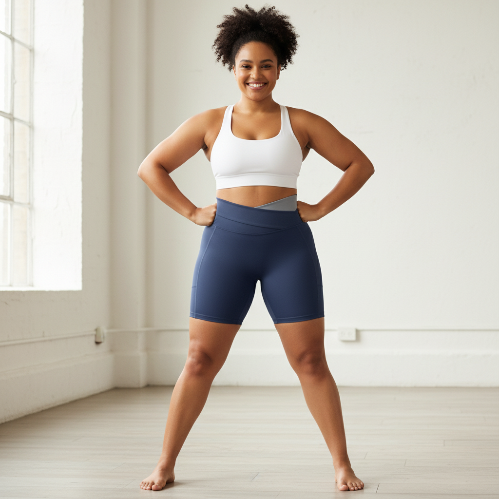 Block High-Waist Yoga Shorts - Premium Compression Activewear