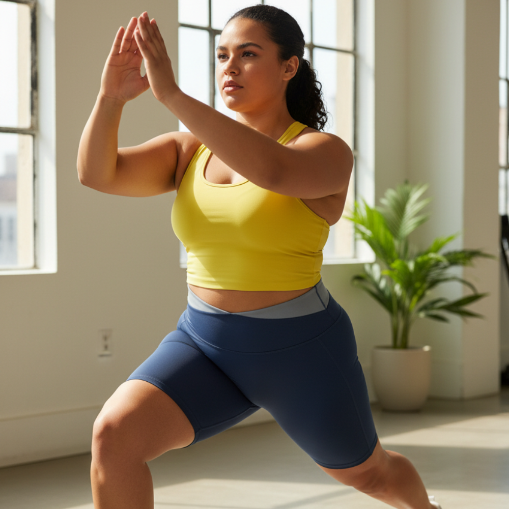 Block High-Waist Yoga Shorts - Premium Compression Activewear