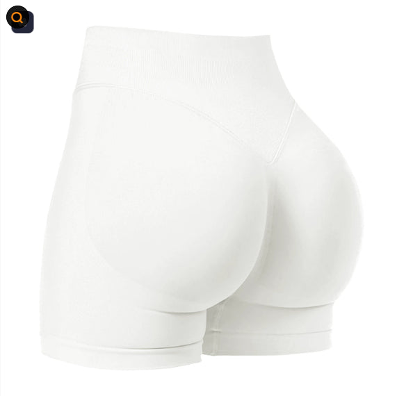 High Waist Yoga Shorts Tight Hip Raise Seamless Quick-drying Pants For Sports Fitness White