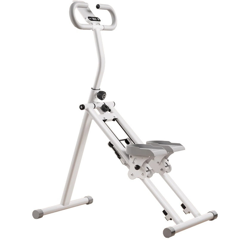 Foldable Vertical Climber & Stepper Machine – Full‑Body Workout, 90‑LB Resistance, Anti‑Slip Pedals & Mobile Holder No dial Gray
