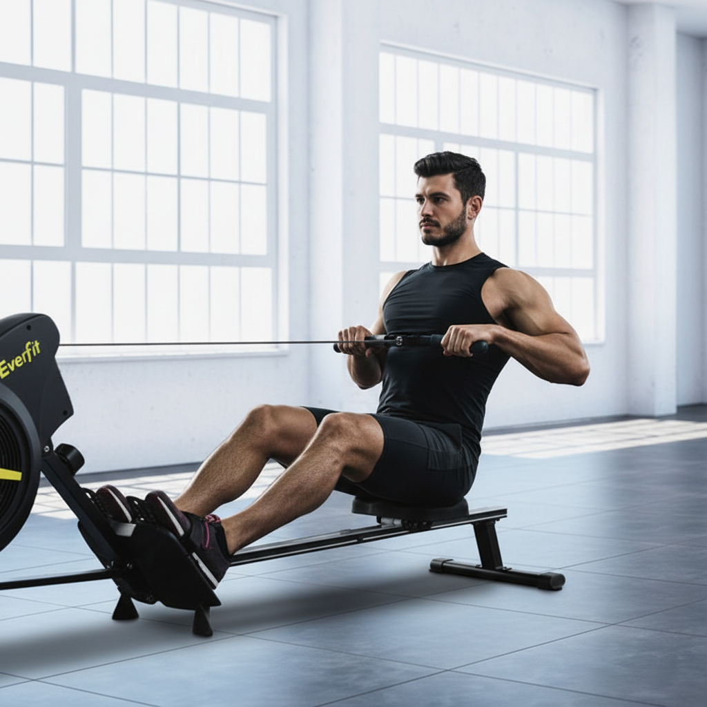 Air Rowing Machine | 8 Resistance Levels, 150kg Capacity & Whisper-Quiet | Home Gym Cardio