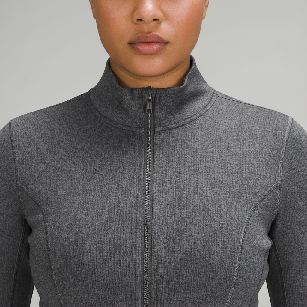 Slim Fit Yoga Jacket - Full Zip Workout Jacket with Thumbholes for Women