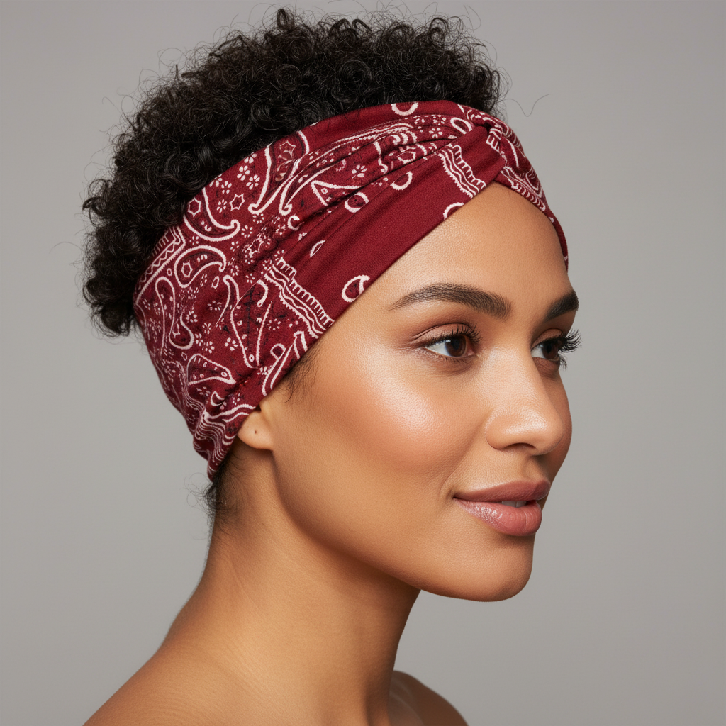 5-PCS Cashew nuts are red Women's Extra Wide Turban Headband - Elastic Yoga & Sports Hair Wrap