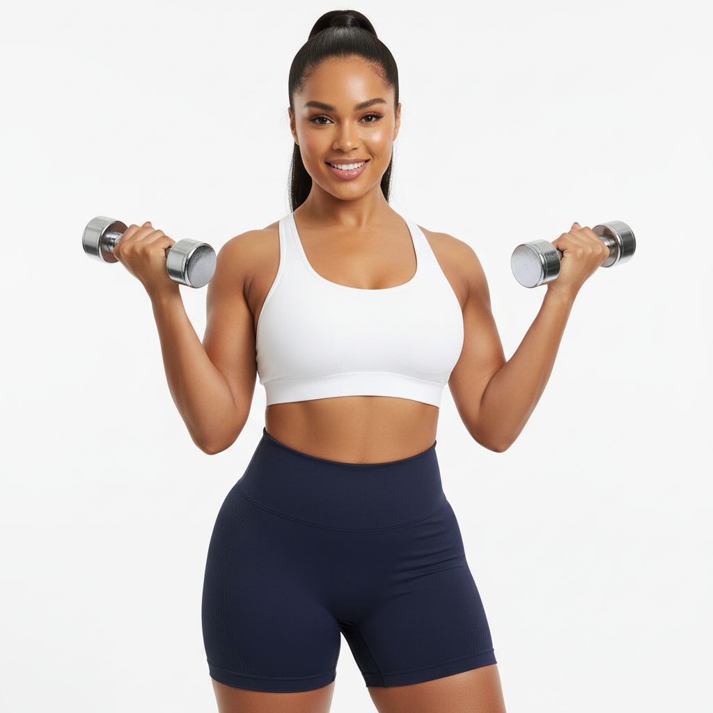 Scrunch Butt Yoga Shorts - High-Waisted V-Back Seamless Gym Shorts