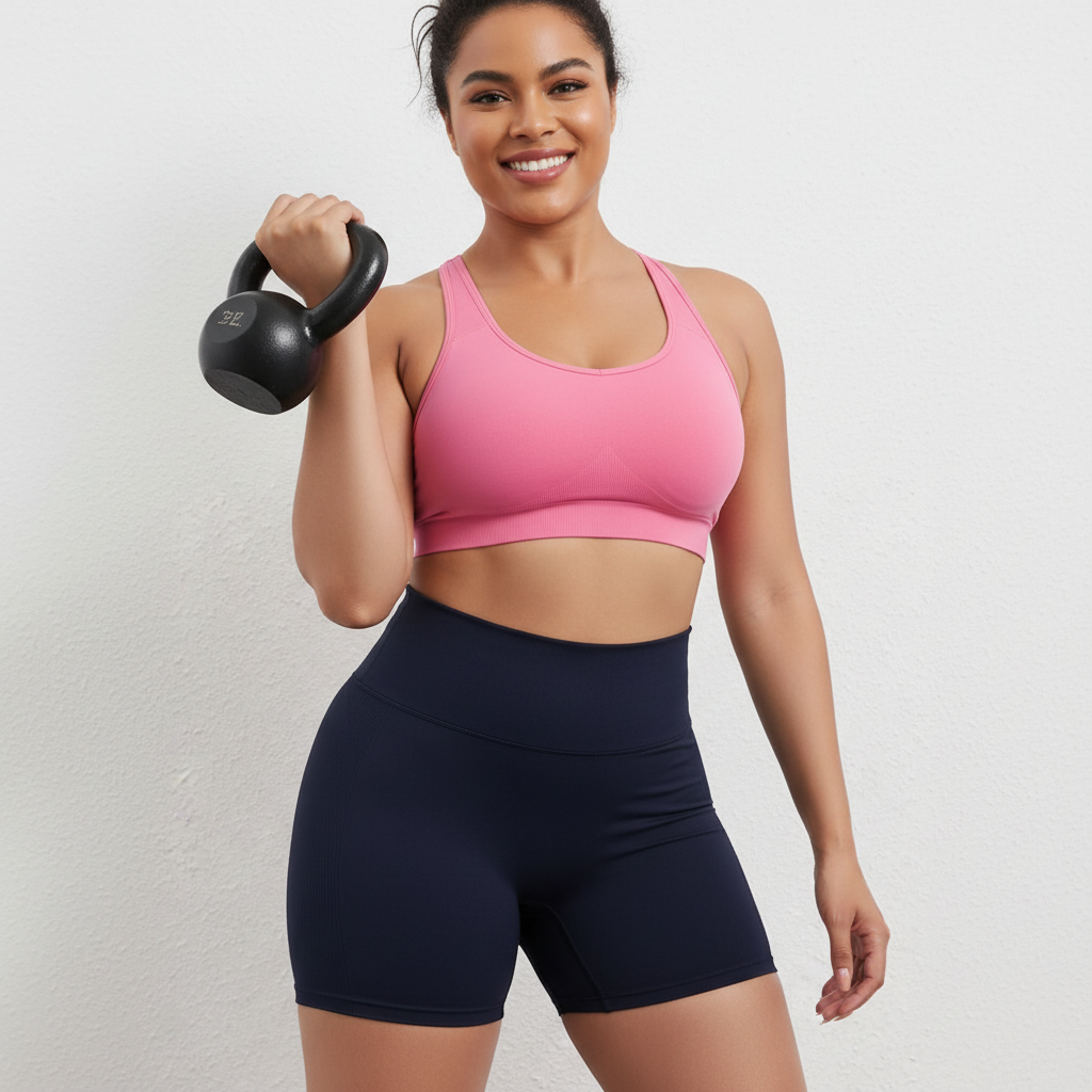 Scrunch Butt Yoga Shorts - High-Waisted V-Back Seamless Gym Shorts