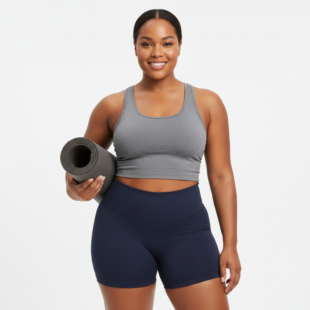 Scrunch Butt Yoga Shorts - High-Waisted V-Back Seamless Gym Shorts