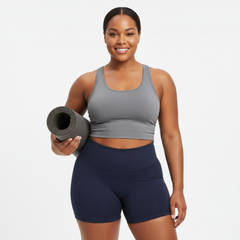 Scrunch Butt Yoga Shorts - High-Waisted V-Back Seamless Gym Shorts