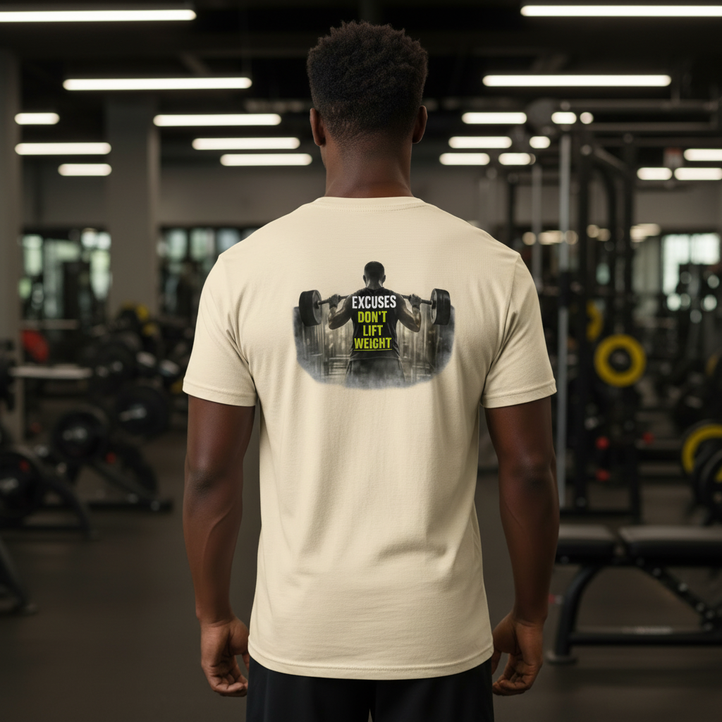 OFC Men's Premium Gym T-Shirt - Excuses Don't Lift Weight Motivational Tee